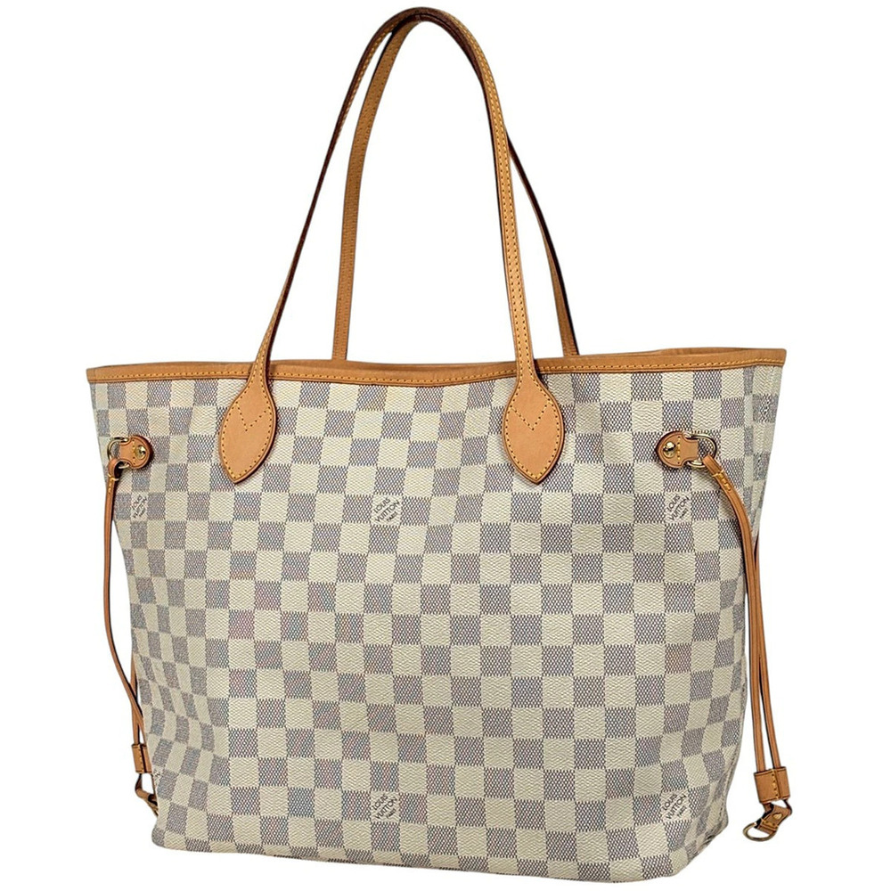 Louis Vuitton Neverfull Tote Bag Damier Azur White